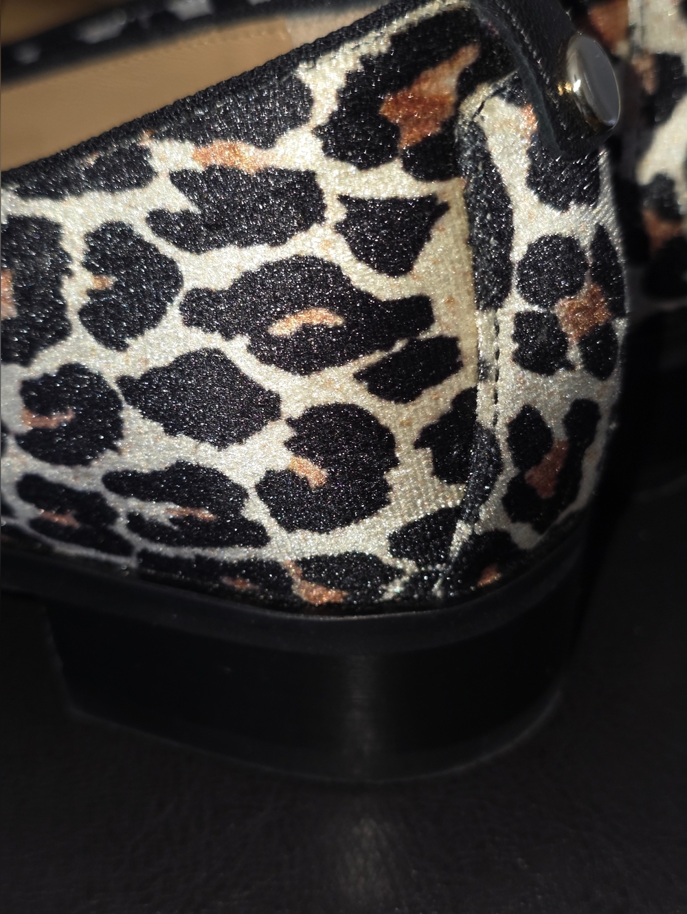 Browns Couture Leopard Print Bow Loafers - Black/Tan Sz 37 - Picture 4 of 6